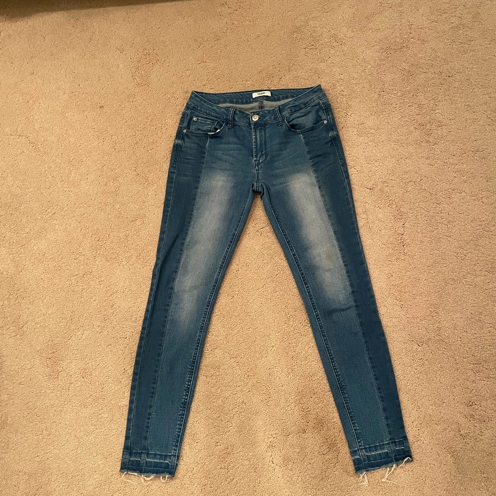 Multi blue colored skinny jeans